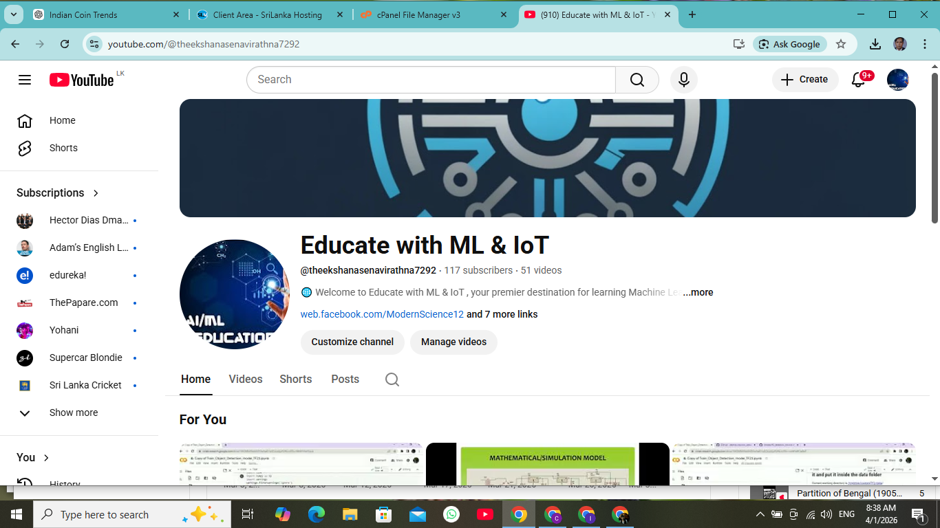 Educate with ML and IoT YouTube channel